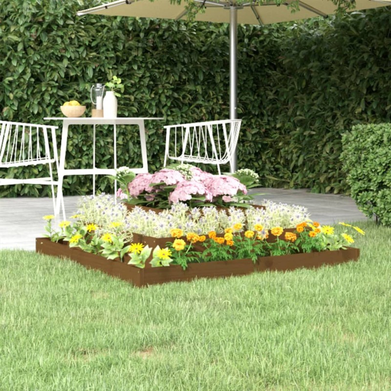 vidaXL Jardinera madera maciza de pino marrón miel 110x110x27 cm vidaXL Jardinera madera maciza de pino marrón miel 110x110x27 cm