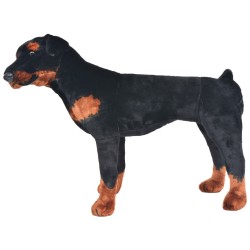 vidaXL Perro rottweiler de peluche de pie negro y marrón XXL