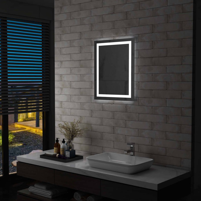 vidaXL Espejo de baño con LED y sensor táctil 50x60 cm vidaXL Espejo de baño con LED y sensor táctil 50x60 cm