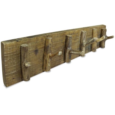vidaXL Perchero de madera maciza reciclada 60x15 cm