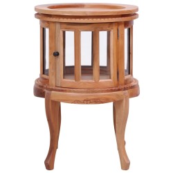 vidaXL Armario vitrina de madera maciza de caoba natural 50x50x76 cm