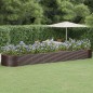 vidaXL Jardinera arriate acero recubrimiento polvo marrón 584x140x68cm vidaXL Jardinera arriate acero recubrimiento polvo marrón 584x140x68cm