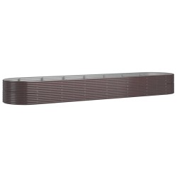 vidaXL Jardinera arriate acero recubrimiento polvo marrón 584x140x68cm
