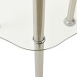 vidaXL Mesa auxiliar 2 niveles vidrio templado transparente 38x38x50cm vidaXL Mesa auxiliar 2 niveles vidrio templado transparente 38x38x50cm
