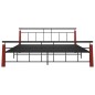 vidaXL Estructura de cama metal y madera maciza de roble 200x200 cm vidaXL Estructura de cama metal y madera maciza de roble 200x200 cm