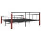 vidaXL Estructura de cama metal y madera maciza de roble 200x200 cm vidaXL Estructura de cama metal y madera maciza de roble 200x200 cm