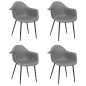 vidaXL Sillas de comedor 4 unidades gris PP vidaXL Sillas de comedor 4 unidades gris PP