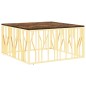 vidaXL Mesa de centro acero inoxidable madera maciza reciclada dorado