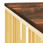 vidaXL Mesa de centro acero inoxidable madera maciza reciclada dorado