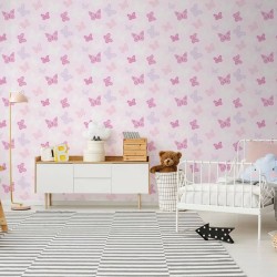 Noordwand Papel de pared Kids @ Home Butterfly rosa