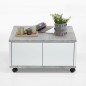 FMD Mesa de centro portátil gris hormigón y blanco brillo 70x70x35,5cm FMD Mesa de centro portátil gris hormigón y blanco brillo 70x70x35,5cm