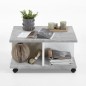 FMD Mesa de centro portátil gris hormigón y blanco brillo 70x70x35,5cm FMD Mesa de centro portátil gris hormigón y blanco brillo 70x70x35,5cm