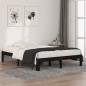 vidaXL Estructura de cama madera maciza doble negra 135x190cm