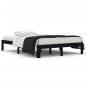 vidaXL Estructura de cama madera maciza doble negra 135x190cm