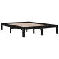 vidaXL Estructura de cama madera maciza doble negra 135x190cm