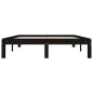 vidaXL Estructura de cama madera maciza doble negra 135x190cm