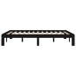 vidaXL Estructura de cama madera maciza doble negra 135x190cm