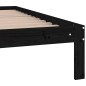 vidaXL Estructura de cama madera maciza doble negra 135x190cm