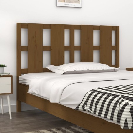 vidaXL Cabecero de cama madera maciza pino marrón miel 140,5x4x100 cm