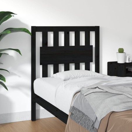 vidaXL Cabecero de cama madera maciza de pino negro 80,5x4x100 cm
