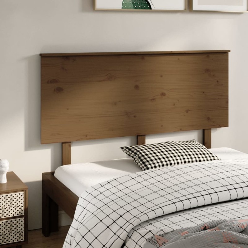 vidaXL Cabecero de cama madera de pino marrón miel 144x6x82,5 cm vidaXL Cabecero de cama madera de pino marrón miel 144x6x82,5 cm