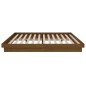 vidaXL Estructura cama matrimonio madera maciza marrón miel 135x190cm vidaXL Estructura cama matrimonio madera maciza marrón miel 135x190cm