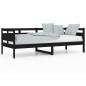 vidaXL Sofá cama madera maciza de pino negro 80x200 cm vidaXL Sofá cama madera maciza de pino negro 80x200 cm