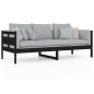 vidaXL Sofá cama madera maciza de pino negro 80x200 cm vidaXL Sofá cama madera maciza de pino negro 80x200 cm