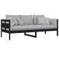 vidaXL Sofá cama madera maciza de pino negro 80x200 cm vidaXL Sofá cama madera maciza de pino negro 80x200 cm
