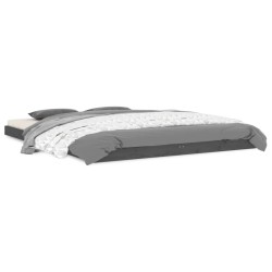 vidaXL Estructura de cama madera maciza de pino gris 150x200 cm