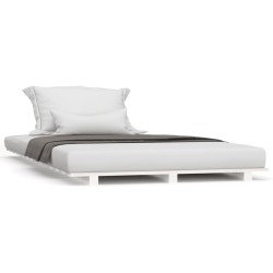 vidaXL Estructura de cama madera maciza de pino blanco 75x190 cm