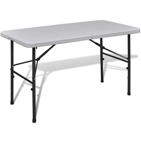 vidaXL Mesa de jardín plegable 122 cm HDPE blanco