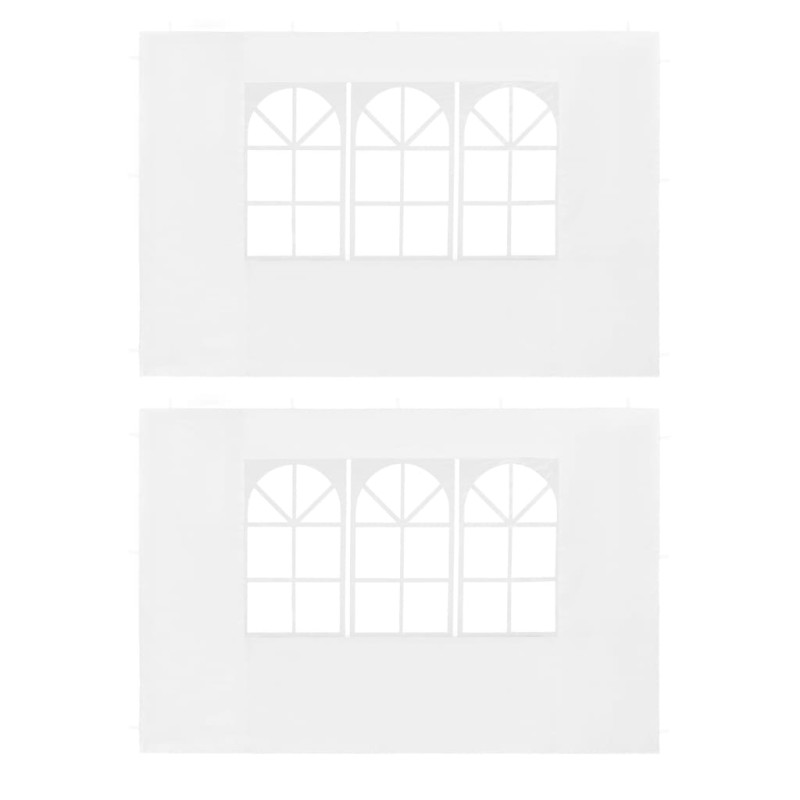 vidaXL Paredes laterales de carpa de fiesta con ventana 2uds PE blanco vidaXL Paredes laterales de carpa de fiesta con ventana 2uds PE blanco