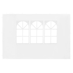 vidaXL Paredes laterales de carpa de fiesta con ventana 2uds PE blanco 