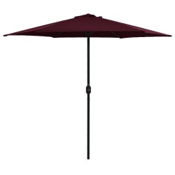 vidaXL Sombrilla de jardín con palo de aluminio rojo burdeos 270x246cm