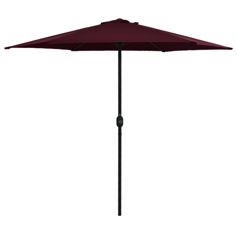 vidaXL Sombrilla de jardín con palo de aluminio rojo burdeos 270x246cm