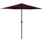 vidaXL Sombrilla de jardín con palo de aluminio rojo burdeos 270x246cm