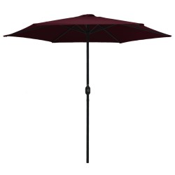 vidaXL Sombrilla de jardín con palo de aluminio rojo burdeos 270x246cm