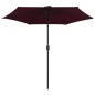 vidaXL Sombrilla de jardín con palo de aluminio rojo burdeos 270x246cm