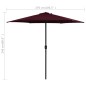 vidaXL Sombrilla de jardín con palo de aluminio rojo burdeos 270x246cm