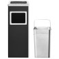 vidaXL Papelera con cenicero de acero negro 36 L vidaXL Papelera con cenicero de acero negro 36 L