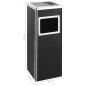 vidaXL Papelera con cenicero de acero negro 36 L vidaXL Papelera con cenicero de acero negro 36 L