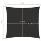 vidaXL Toldo de vela cuadrado tela Oxford gris antracita 7x7 m vidaXL Toldo de vela cuadrado tela Oxford gris antracita 7x7 m
