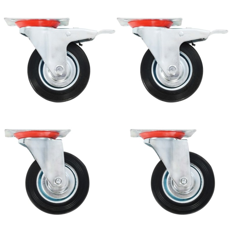 vidaXL Ruedas giratorias 4 unidades 100 mm