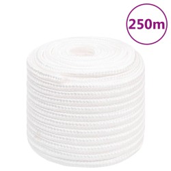 vidaXL Cuerda de barco polipropileno blanco intenso 16 mm 250 m