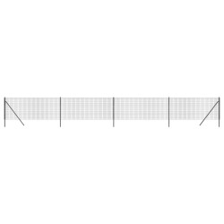 vidaXL Cerca de alambre de acero galvanizado gris antracita 1,1x10 m