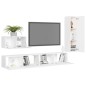 vidaXL Set de muebles de salón TV 4 piezas madera de ingeniería blanco