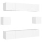 vidaXL Set de muebles de salón TV 6 piezas madera de ingeniería blanco
