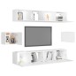 vidaXL Set de muebles de salón TV 6 piezas madera de ingeniería blanco