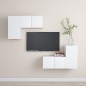 vidaXL Set de muebles de salón TV 4 piezas madera de ingeniería blanco vidaXL Set de muebles de salón TV 4 piezas madera de ingeniería blanco